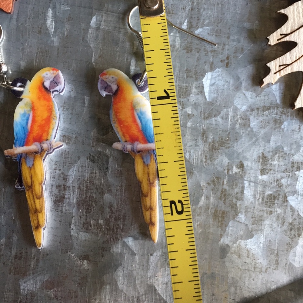 Parrot Acrylic Earrings - Picture 6 of 7